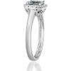 imageGin ampamp Grace 14K White Gold Natural Diamond ampamp Genuine Aquamarine Halo Style Engagement Propose Promise Ring for Women