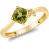 imageGin ampamp Grace 14K Yellow Gold With Genuine Peridot ampamp Natural Diamond I1 Ring for Women Holiday Gifts