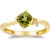 imageGin ampamp Grace 14K Yellow Gold With Genuine Peridot ampamp Natural Diamond I1 Ring for Women Holiday Gifts