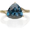 imageGin ampamp Grace 14K Yellow Gold Genuine London Blue Topaz Ring with Diamonds for women  Ethically authentically ampamp organically sourced  TrillionCut shaped London Blue Topaz handcrafted jewelry for her  London Blue Topaz Ring for women
