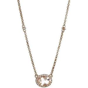 imageGin ampamp Grace 10K Rose Gold Natural Morganite Diamond I1I2 Pendant Necklace for Women