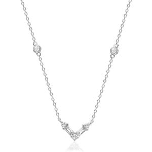 imageGin ampamp Grace 14K White Gold Natural White Diamond SI Necklace with Gold Chain for Women Holiday Gifts Jewelry Gifts