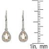 imageGin ampamp Grace 14K White Gold Natural Diamond I1I2 ampamp Pear Cut Genuine Morganite LeverBack Dangle Earring for Women