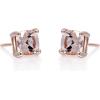 imageGin ampamp Grace womens 14K Rose Gold Genuine Morganite Earrings With Diamonds  Ethically Authentically ampamp Organically Sourced CushionCut Shaped Morganite HandCrafted Jewelry CU60EMG