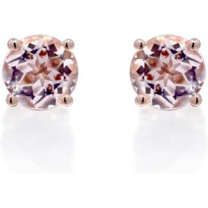 imageGin ampamp Grace 10K Rose Gold Genuine Morganite Earrings for Women Holiday Gifts  Ethically Authentically ampamp Organically Sourced RoundCut shaped Morganite handcrafted jewelry for her