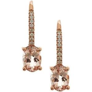 imageGin ampamp Grace 10K Rose Gold Natural Diamond I1I2 ampamp Pink Morganite Earring for Women