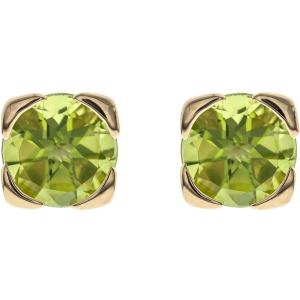 imageGin ampamp Grace 10K Yellow Gold Genuine Peridot Stud Earring for Women Holiday Gifts