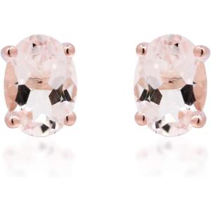 imageGin ampampGrace 14K Rose Gold Genuine Morganite Earrings for women  Ethically authentically ampamp organically sourced Ovalcut shaped Morganite handcrafted jewelry for her  Morganite Earrings for women