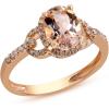 imageGin and Grace 14K Rose Gold Genuine Morganite Ring with Diamonds for women  Ethically authentically ampamp organically sourced Ovalcut shaped Morganite handcrafted jewelry for her  Morganite Ring for women