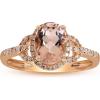 imageGin and Grace 14K Rose Gold Genuine Morganite Ring with Diamonds for women  Ethically authentically ampamp organically sourced Ovalcut shaped Morganite handcrafted jewelry for her  Morganite Ring for women