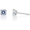 imageGin ampamp Grace 10K White Gold Genuine Aquamarine Earrings for women  Ethically authentically ampamp organically sourced Roundcut shaped Aquamarine handcrafted jewelry for her
