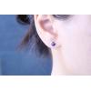 imageGin ampamp Grace 10K White Gold Genuine Blue Sapphire Round Stud Earring for Women
