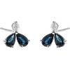 imageGin ampamp Grace 10K White Gold Genuine Blue Sapphire and Natural Diamond I1 Earring for Women