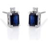 imageGin ampamp Grace 10K White Gold Genuine Blue Sapphire and Natural Diamond I1 Stud Earring for Women