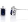 imageGin ampamp Grace 10K White Gold Genuine Blue Sapphire and Natural Diamond I1 Stud Earring for Women