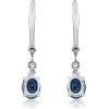 imageGin ampamp Grace 10K White Gold Genuine Blue Sapphire with Diamond I1I2 Lever Back Drop Style Earring for Women
