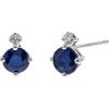 imageGin ampamp Grace 10K White Gold Natural Blue Sapphire and Natural Diamond Stud Earring for Women