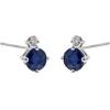 imageGin ampamp Grace 10K White Gold Natural Blue Sapphire and Natural Diamond Stud Earring for Women