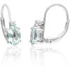 imageGin ampamp Grace 10K White Gold Natural Diamond I1I2 ampamp Genuine Aquamarine Lever Back Earring for Women