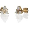 imageGin ampamp Grace 10K Yellow Gold Natural Opal ampamp Diamond I1I2 3 Stone Earring Stud Earring for Women