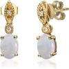imageGin ampamp Grace 10K Yellow Gold Natural Opal ampamp Diamond I1I2 Stud Earring for Women