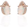 imageGin ampamp Grace 14K Rose Gold Natural Opal Diamond SI1 Stud Earrings for Women