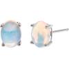 imageGin ampamp Grace 14K White Gold Natural Ethiopian Opal earrings for Women Holiday Gifts  Ethically Authentically ampamp Organically Sourced Ovalcut shaped opal handcrafted jewelry for her  Opal Earrings for Women Holiday Gifts