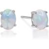 imageGin ampamp Grace 14K White Gold Natural Ethiopian Opal earrings for Women Holiday Gifts  Ethically Authentically ampamp Organically Sourced Ovalcut shaped opal handcrafted jewelry for her  Opal Earrings for Women Holiday Gifts
