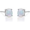 imageGin ampamp Grace 14K White Gold Natural Ethiopian Opal earrings for Women Holiday Gifts  Ethically Authentically ampamp Organically Sourced Ovalcut shaped opal handcrafted jewelry for her  Opal Earrings for Women Holiday Gifts