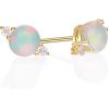 imageGin ampamp Grace Womens 10K Yellow Gold Natural Ethiopian Opal Earrings With Diamonds Round Shaped Stud Earrings GJ18793EEO
