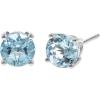 imageGin ampamp Grace womens 14K White Gold Genuine Aquamarine Earrings With Diamonds  Ethically Authentically ampamp Organically Sourced RoundCut Shaped Aquamarine HandCrafted Jewelry RD60EAQ