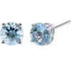 imageGin ampamp Grace womens 14K White Gold Genuine Aquamarine Earrings With Diamonds  Ethically Authentically ampamp Organically Sourced RoundCut Shaped Stud Aquamarine HandCrafted Jewelry RD50EAQ