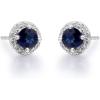 imageGin ampamp Grace womens 14K White Gold Genuine Blue Sapphire Earrings With Diamonds  Ethically Authentically ampamp Organically Sourced RoundCut Shaped Sapphire HandCrafted Jewelry QA0869EBS