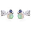 imageGin and Grace 10K White Gold Ethiopian Opal Blue Sapphire Diamond Earring for Women Holiday Gifts  Ethically Authentically ampamp Organically Sourced handcrafted jewelry for her