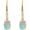 imageGin ampamp Grace 10K Rose Gold Natural Australian Opal earrings with Diamonds for women  Ethically authentically ampamp organically sourced Ovalcut shaped opal handcrafted jewelry for her  Opal Earrings for women