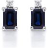 imageGin ampamp Grace 10K White Gold Genuine Blue Sapphire and Natural Diamond I1 Stud Earring for Women