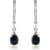 imageGin ampamp Grace 10K White Gold Genuine Blue Sapphire with Diamond I1I2 Lever Back Drop Style Earring for Women