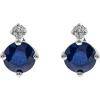 imageGin ampamp Grace 10K White Gold Natural Blue Sapphire and Natural Diamond Stud Earring for Women