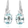 imageGin ampamp Grace 10K White Gold Natural Diamond I1I2 ampamp Genuine Aquamarine Lever Back Earring for Women