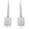 imageGin ampamp Grace 10K White Gold Natural Ethiopian Opal earrings with Diamonds for women  Ethically authentically ampamp organically sourced oval shaped opal handcrafted jewelry for her