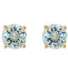 imageGin ampamp Grace 10K Yellow Gold Genuine Aquamarine Diamond SI1 Stud Earring for Women