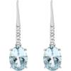 imageGin ampamp Grace 14K White Gold Genuine Aquamarine ampamp Natural Diamond I1I2 Lever Back Drop Style Earring for Women