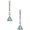 imageGin ampamp Grace 14K White Gold Natural DiamondI1 LeverBack Earring with Genuine Aquamarine Daily Work Wear Jewerly for Women Gifts for Her