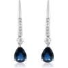 imageGin ampamp Grace womens 14K White Gold Genuine Blue Sapphire Earrings With Diamonds  Ethically Authentically ampamp Organically Sourced PearCut Shaped HandCrafted Jewelry  Sapphire Earrings TW2807EBS