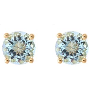 imageGin ampamp Grace 10K Yellow Gold Genuine Aquamarine Diamond SI1 Stud Earring for Women