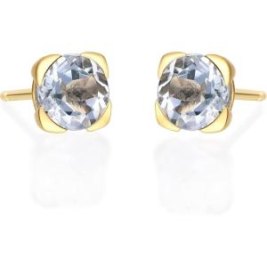 imageGin ampamp Grace 10K Yellow Gold Genuine Aquamarine Earring for Women