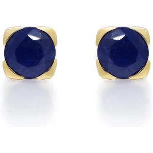 imageGin ampamp Grace 10K Yellow Gold Genuine Blue Sapphire Stud Earring for Women