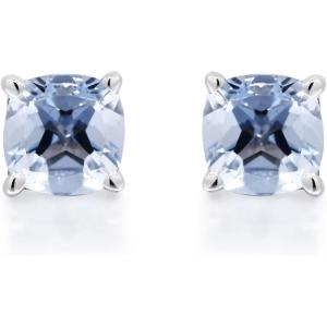 imageGin ampamp Grace 14K White Gold Genuine Aquamarine Earrings With Diamonds For Women