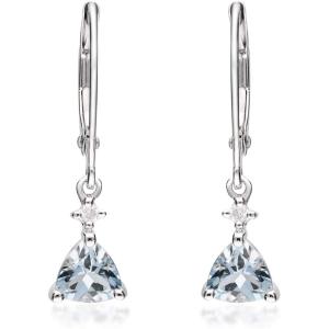 imageGin ampamp Grace 14K White Gold Natural Aquamarine Diamond I1I2 Earring for Women