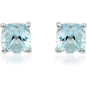 imageGin ampamp Grace 14K White Gold Natural Aquamarine Earring for Women